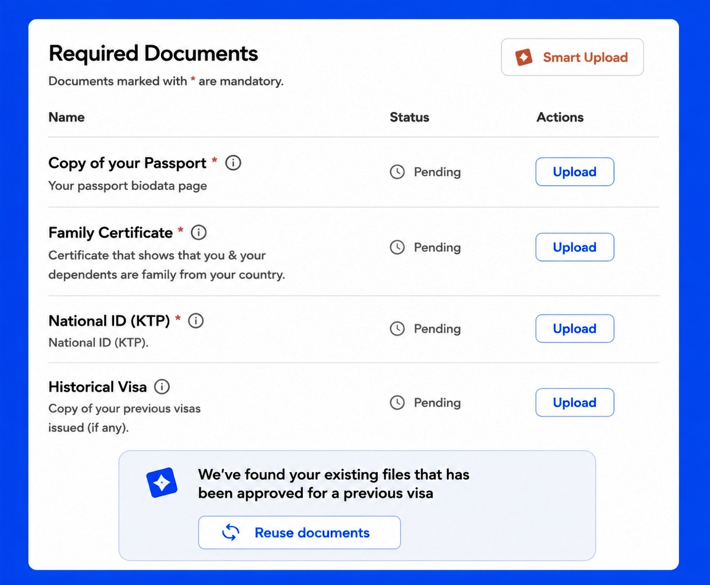 Smart upload & autofill
